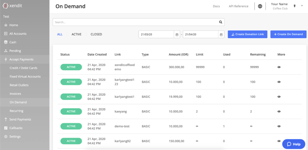 On demand invoice