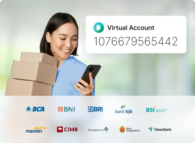 Virtual Account  Otomatis mengenali dan menerima pembayaran dengan mudah dari berbagai bank, tanpa perlu banyak rekening terpisah.