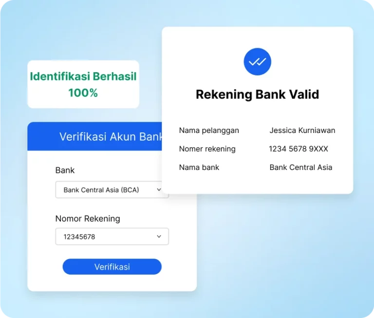 Validator Nama Pelanggan  Validasi informasi rekening bank pelanggan Anda